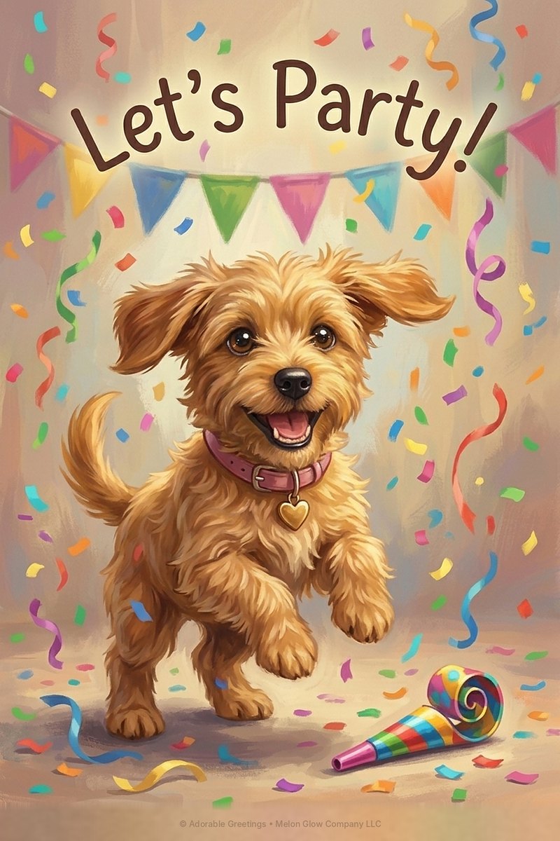 Let&rsquo;s Party greeting card by Adorable Greetings
