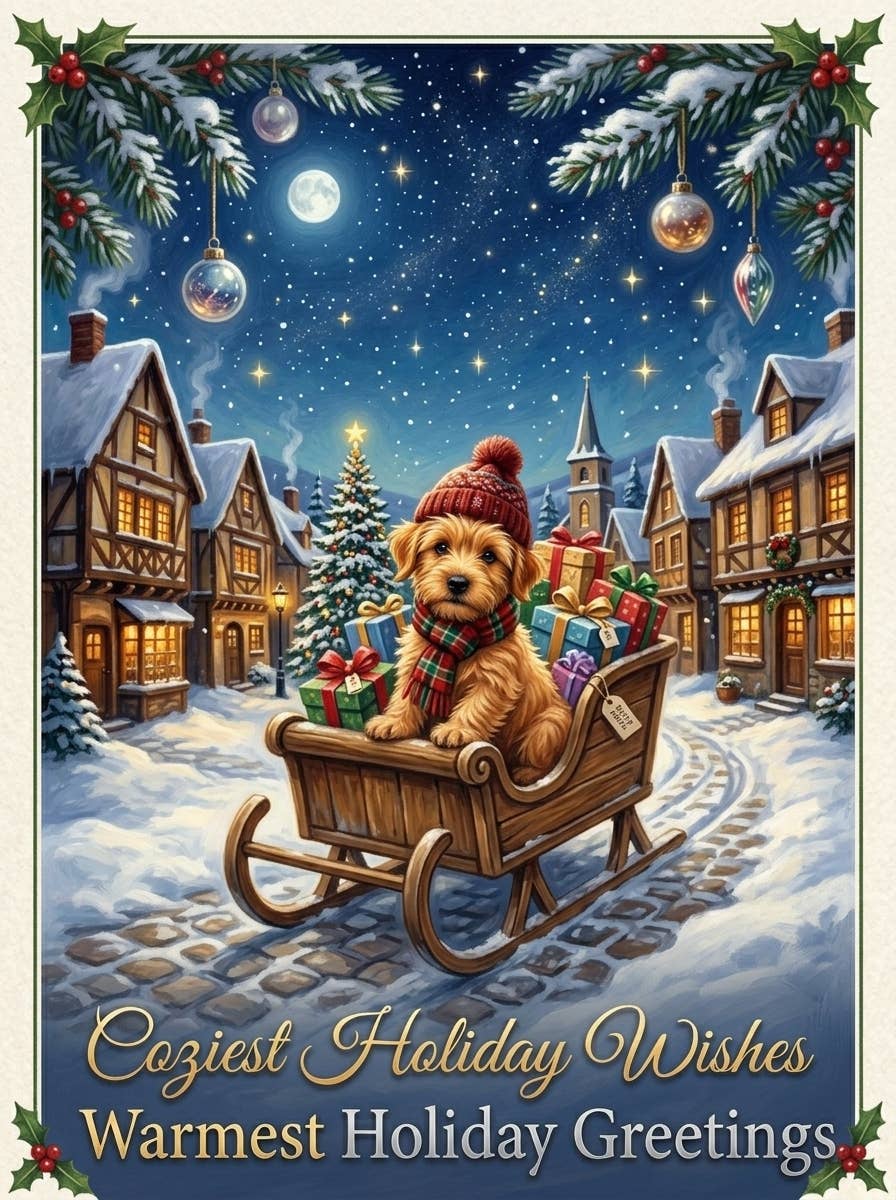Sleigh Ride greeting card by Adorable Greetings