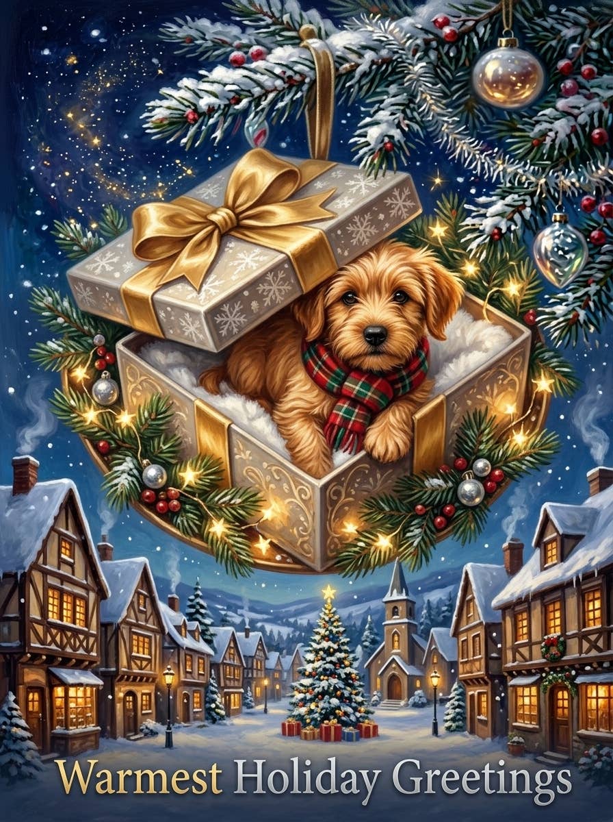 Warmest Holiday Greetings greeting card by Adorable Greetings