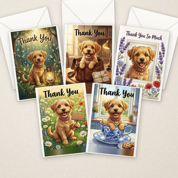 Thank You Pack: 30 Adorable Greeting Cards