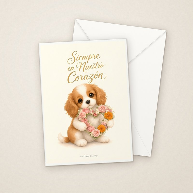 Siempre en Nuestro Corazón (CON-03) greeting card with envelope, Adorable Greeting Cards by Melon Glow Books