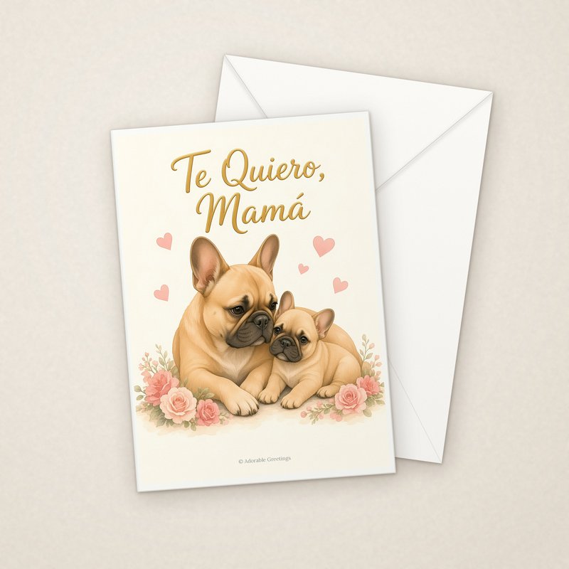 Te Quiero, Mamá (MAD-05) greeting card with envelope, Adorable Greeting Cards by Melon Glow Books