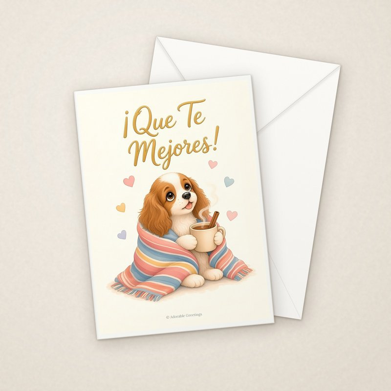 ¡Que Te Mejores! (MEJ-01) greeting card with envelope, Adorable Greeting Cards by Melon Glow Books
