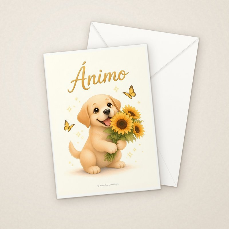 Ánimo (MEJ-05) greeting card with envelope, Adorable Greeting Cards by Melon Glow Books