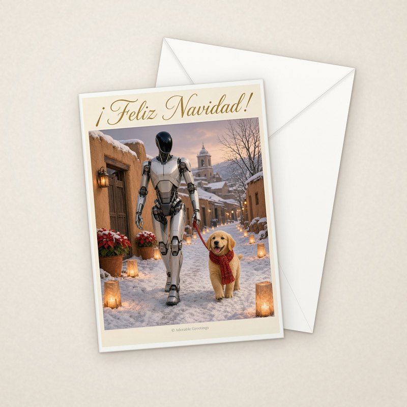 ¡Feliz Navidad! (RNAV-01) greeting card with envelope, Adorable Greeting Cards by Melon Glow Books