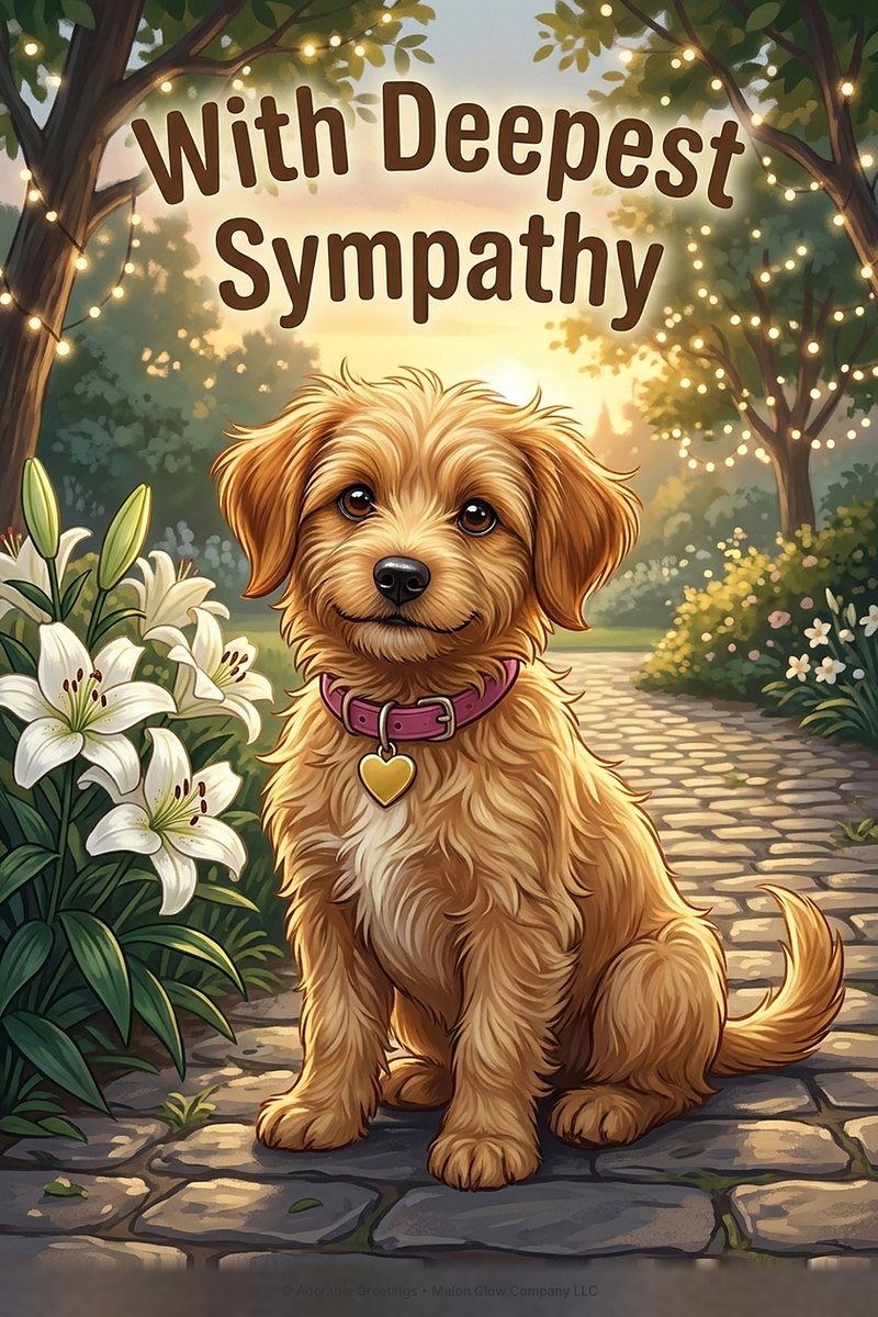 With Deepest Sympathy greeting card by Adorable Greetings