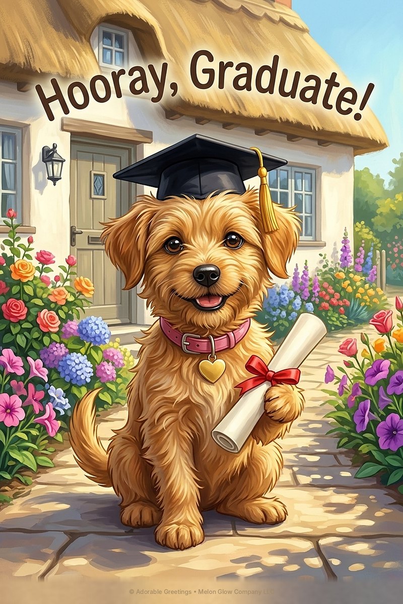 Hooray Graduate! greeting card by Adorable Greetings