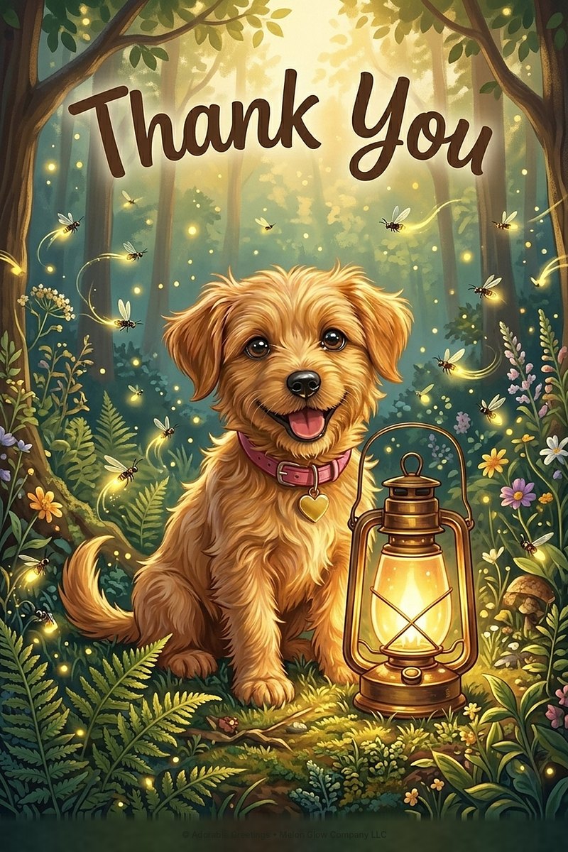 Lantern in the Forest greeting card by Adorable Greetings