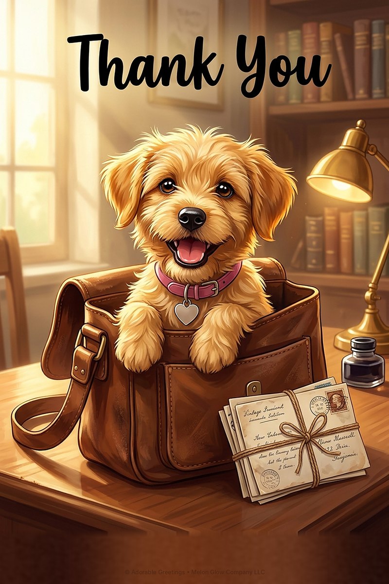 Messenger Bag greeting card by Adorable Greetings