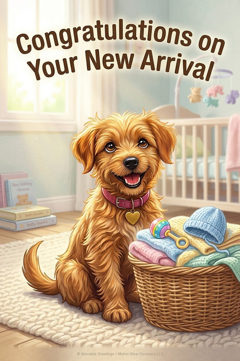 Congratulations on Your New Arrival greeting card by Adorable Greetings
