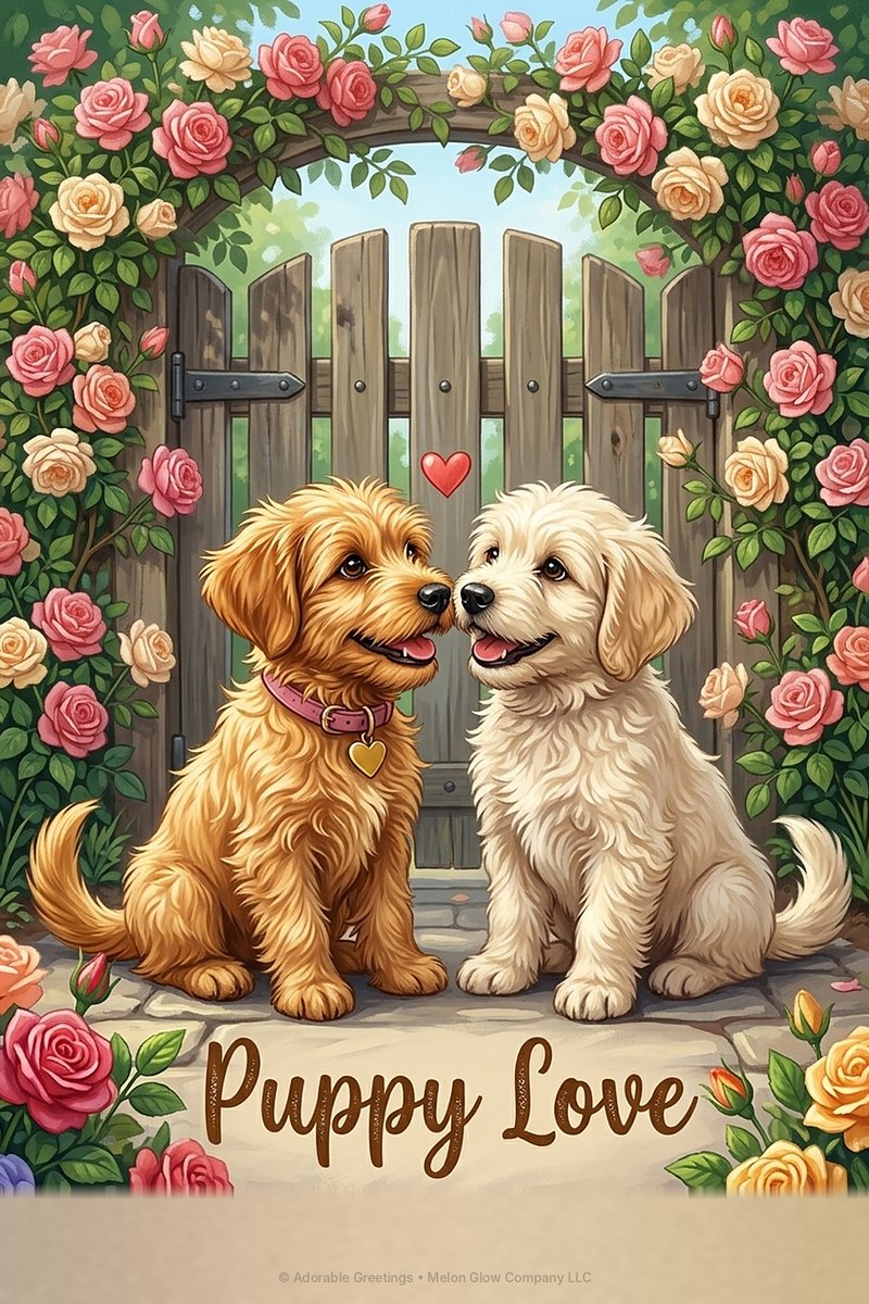 Puppy Love greeting card by Adorable Greetings