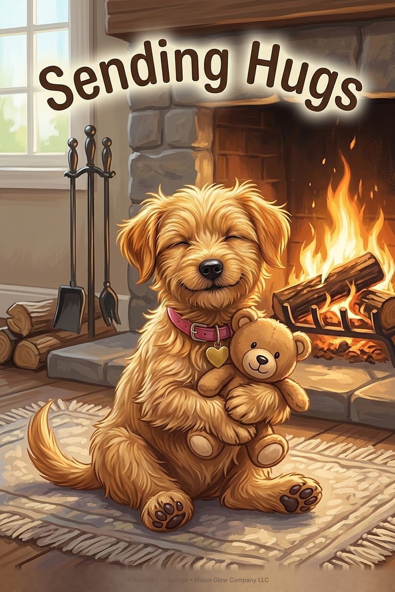 Sending Hugs greeting card by Adorable Greetings