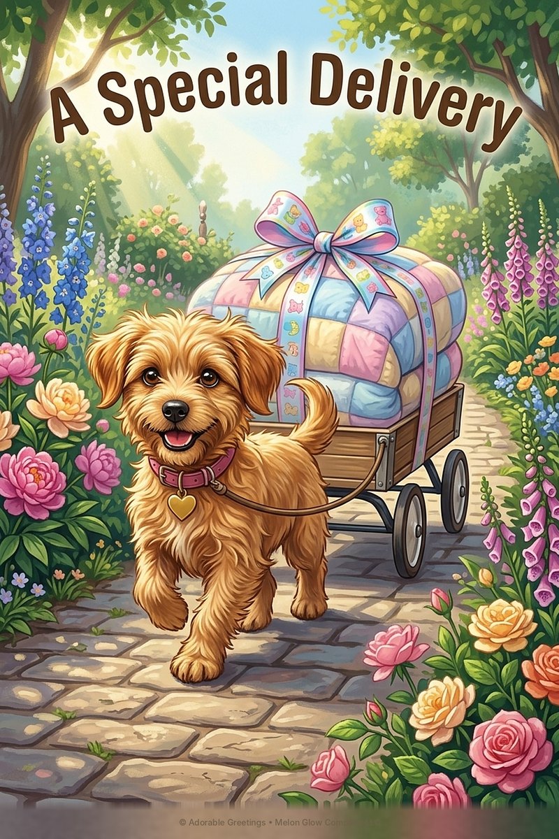 A Special Delivery greeting card by Adorable Greetings